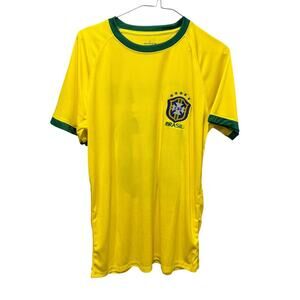 Brazil Neymar 10 Jersey Large Yellow Green CBF Brasil Soccer Original Shirt